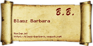 Blasz Barbara névjegykártya